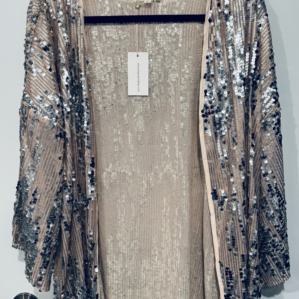 Sequin Embellished Kimono Cardigan ✨